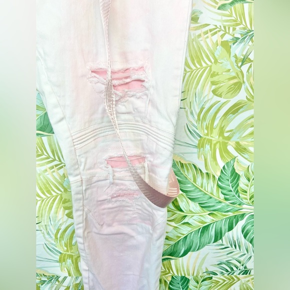 Smoke Rise Distressed Menās Skinny Jeans Pink Slim Tapered Fitā 44 x 32 - Picture 7 of 11